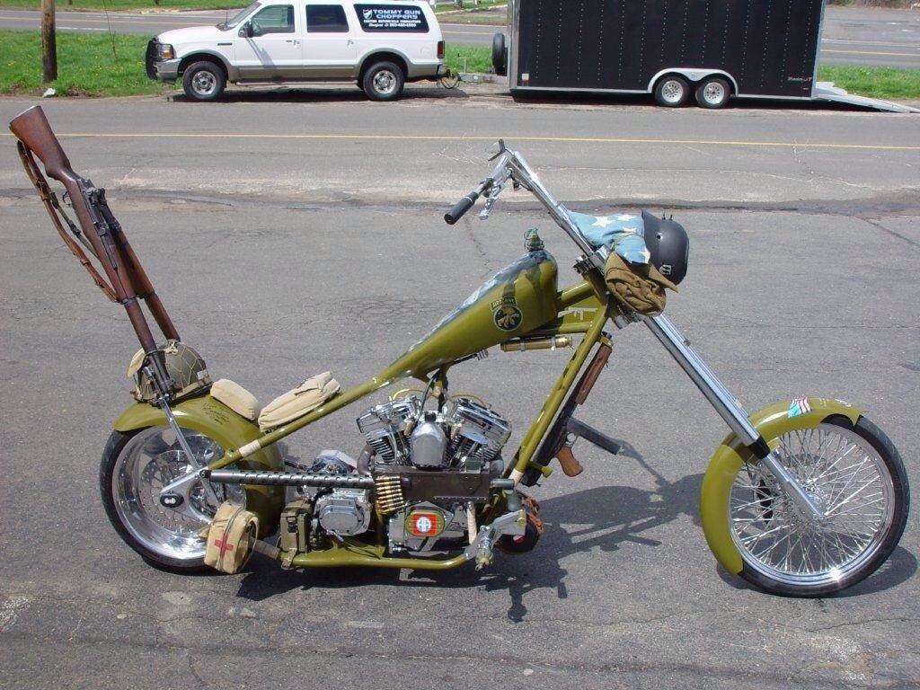 1900 Custom ww2 army Military Paratrooper Harley Chopper hand Built show stopper