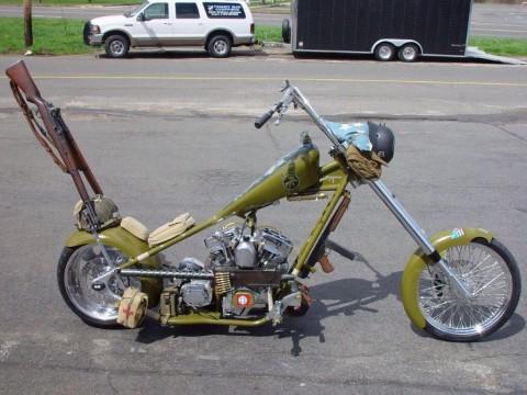 1900 Custom ww2 army Military Paratrooper Harley Chopper hand Built show stopper for sale