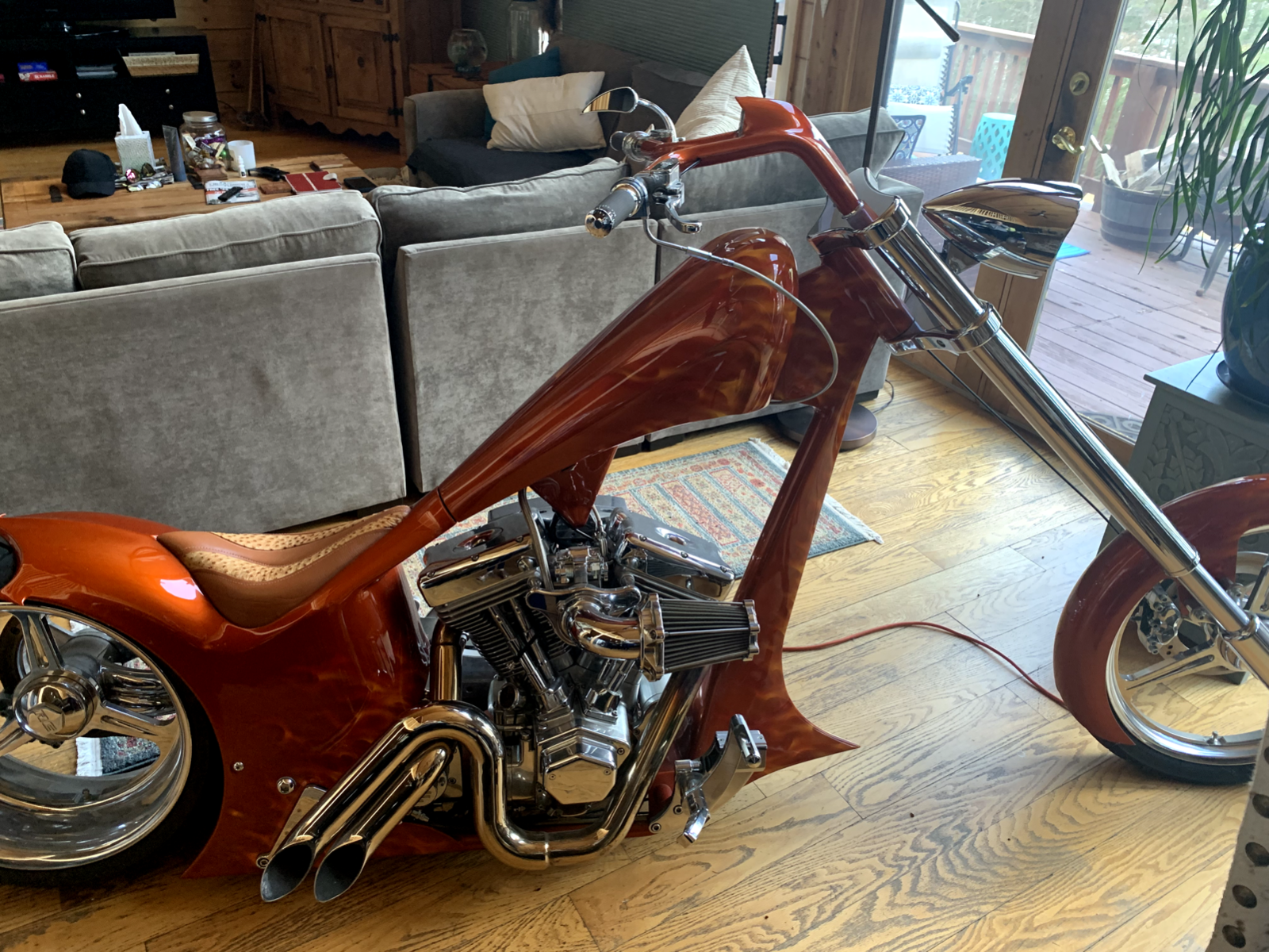 Revtech Engine 2006 Custom Chopper Motorcycle Made of Steel Revtech 115 Engine for sale
