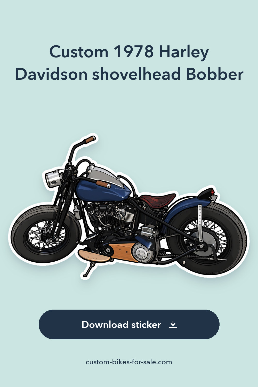 Custom 1978 Harley Davidson shovelhead Bobber sticker preview