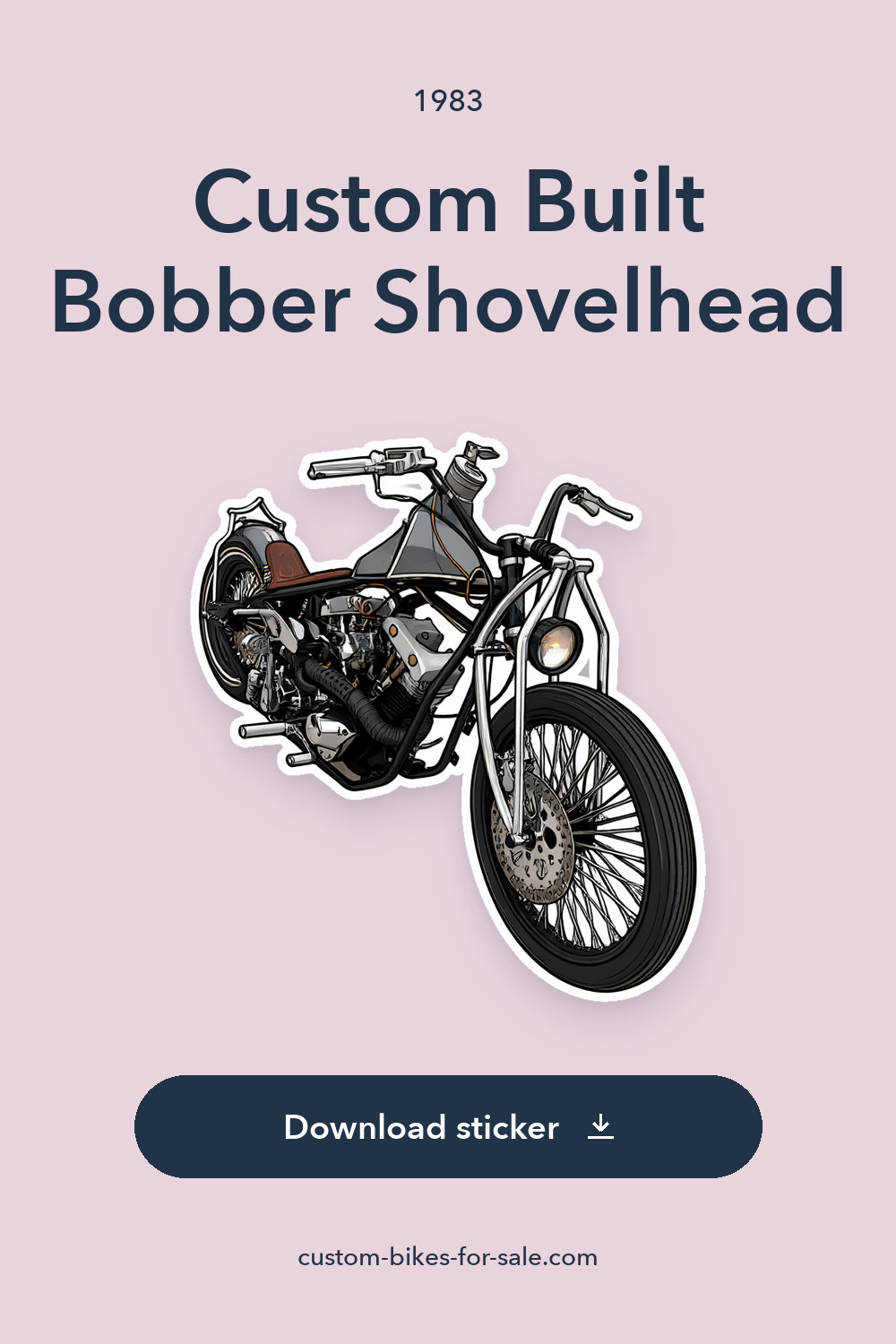 1983 Custom Built Bobber Shovelhead sticker preview