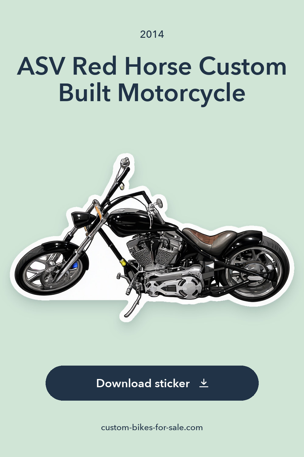 2014 ASV Red Horse Custom Built Motorcycle sticker preview