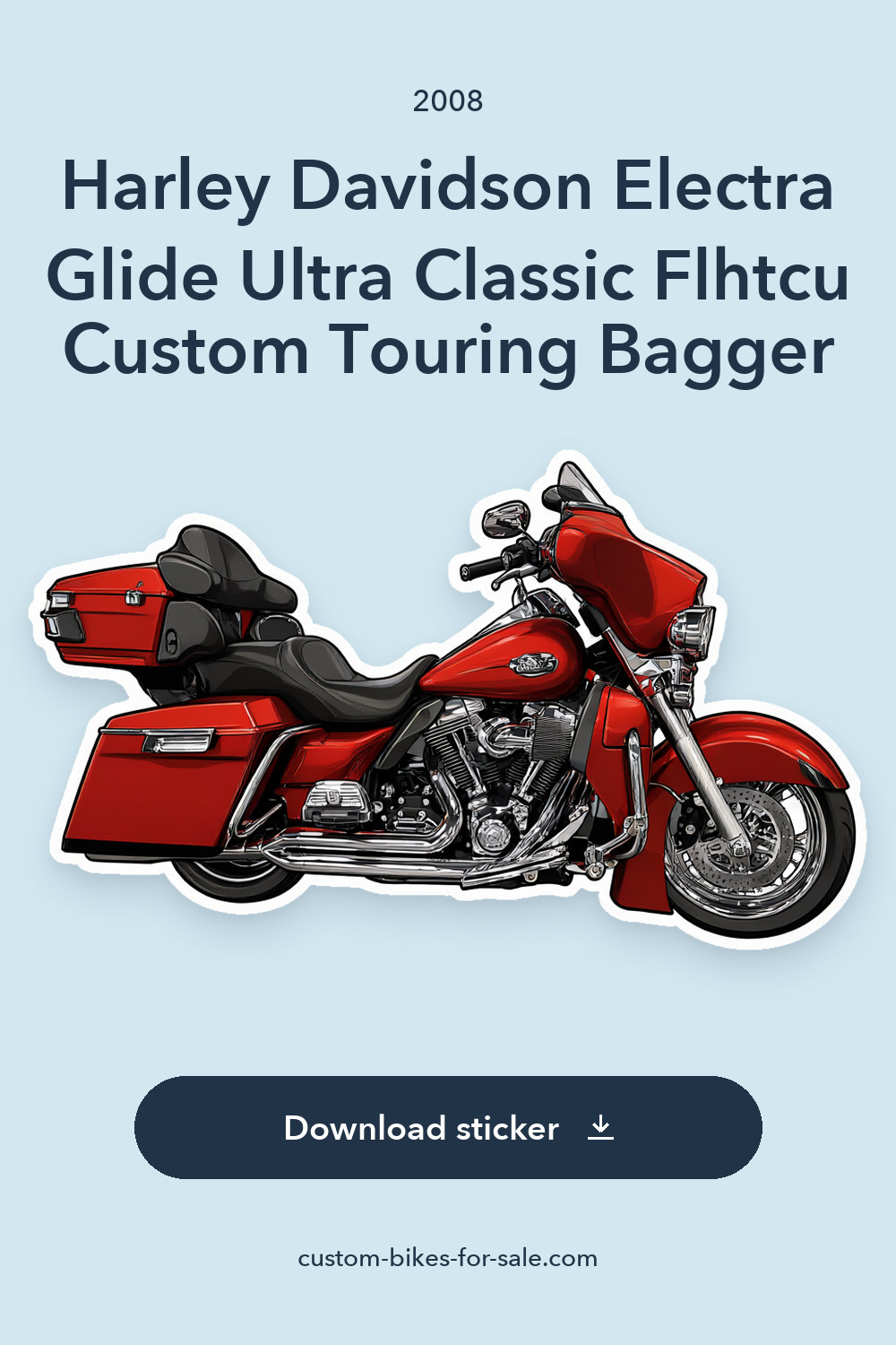 2008 Harley Davidson Electra Glide Ultra Classic Flhtcu Custom Touring Bagger sticker preview