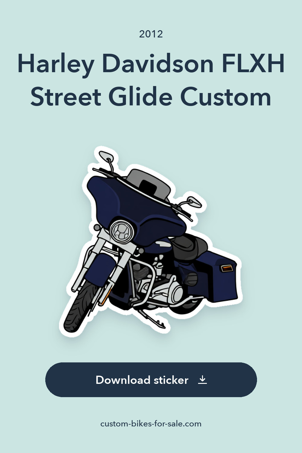 2012 Harley Davidson FLXH Street Glide Custom sticker preview
